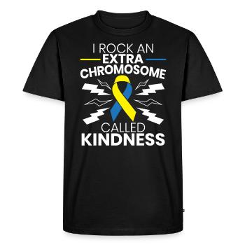 J’Ai Une gentillesse chromosomique supplémentaire - T-shirt Premium bio Homme - noir - Devant - Nico (187cm)