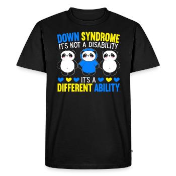 Syndrome de Down Est Une Autre Capacité - T-shirt Premium bio Homme - noir - Devant - Nico (187cm)