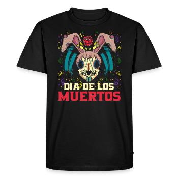 Dia De Los Muertos Crâne Sugar Lapin - T-shirt Premium bio Homme - noir - Devant - Nico (187cm)