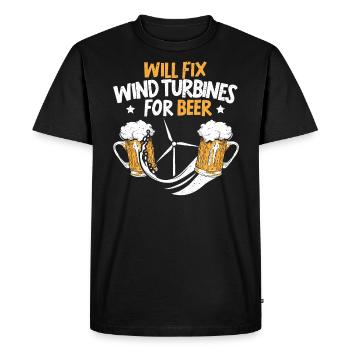 Réparera les éoliennes pour un technicien d’éoliennes à bière - T-shirt Premium bio Homme - noir - Devant - Nico (187cm)