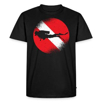 Plongeur pavillon de plongée en apnée dans l’océan - T-shirt Premium bio Homme - noir - Devant - Nico (187cm)