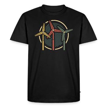 Technicien de tour d’éolienne Énergie renouvelable - T-shirt Premium bio Homme - noir - Devant - Nico (187cm)