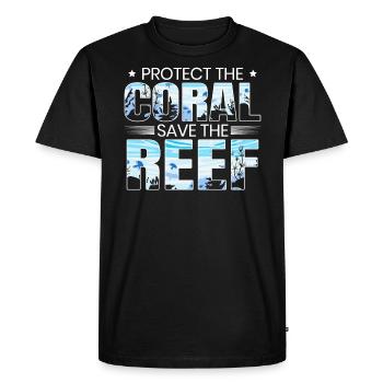 Protect The Coral Save The Reef Scuba Diving - Men's Premium Organic T-Shirt - black - Front - Nico (187cm)