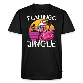 Flamingo Jingle Jour de Noël Flamant rose Noël - T-shirt Premium bio Homme - noir - Devant - Nico (187cm)