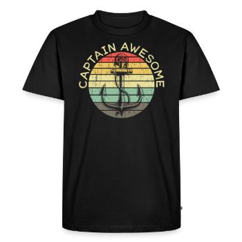 Capitaine Awesome capitaine Sort Capitaine - T-shirt Premium bio Homme - noir - Devant - Nico (187cm)