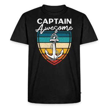 Capitaine Awesome capitaine Sort Capitaine - T-shirt Premium bio Homme - noir - Devant - Nico (187cm)