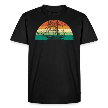 Retro Boot Captain Kapitän - Men's Premium Organic T-Shirt - black - Front - Nico (187cm)