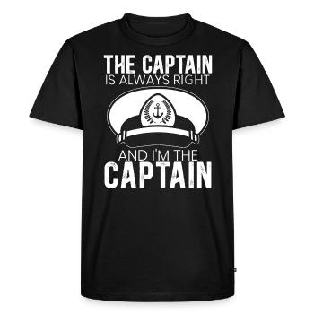 Le Capitaine A toujours raison Je suis Le Capitaine - T-shirt Premium bio Homme - noir - Devant - Nico (187cm)