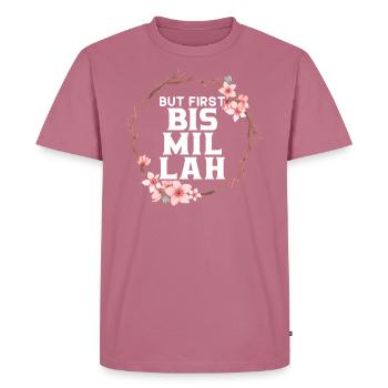 But First Bismillah Allah Proud Muslim Islam Quran - Men's Premium Organic T-Shirt - mauve - Front - Nico (187cm)