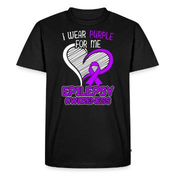 I Wear Purple For Me Epileptic Epilepsy - Men's Premium Organic T-Shirt - black - Front - Nico (187cm)