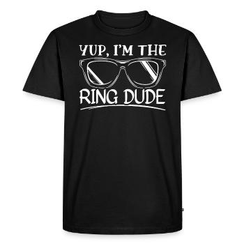 Yup je suis le ring mec Porteur de bague Page Boy Mariage - T-shirt Premium bio Homme - noir - Devant - Nico (187cm)