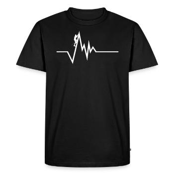 Escalade Heartbeat Mountaineer Mountain Climb - T-shirt Premium bio Homme - noir - Devant - Nico (187cm)