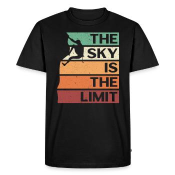 Le ciel est la limite escalade alpiniste - T-shirt Premium bio Homme - noir - Devant - Nico (187cm)