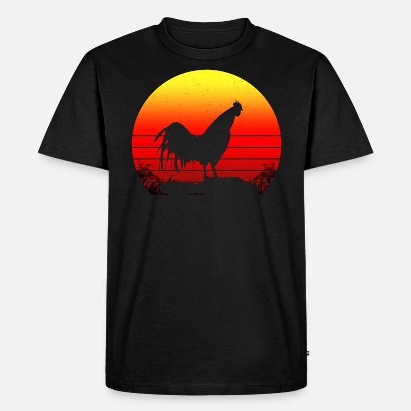 Hahn lmp - Männer Premium Bio T-Shirt - Schwarz