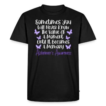 Sensibilisation à la maladie d’Alzheimer Démence ALZ - T-shirt Premium bio Homme - noir - Devant - Nico (187cm)