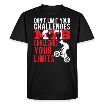 Don't Limit Your Challenges MTB Mountain Bike - Men's Premium Organic T-Shirt - black - Front - Nico (187cm)