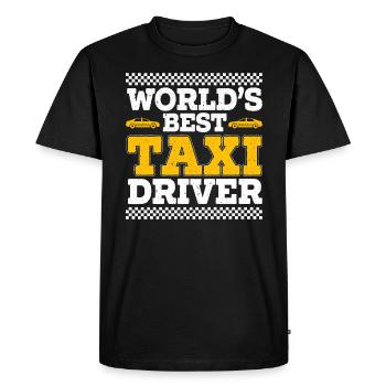 Meilleur chauffeur de taxi au monde Taxicab Cab Driver Cabbie - T-shirt Premium bio Homme - noir - Devant - Nico (187cm)