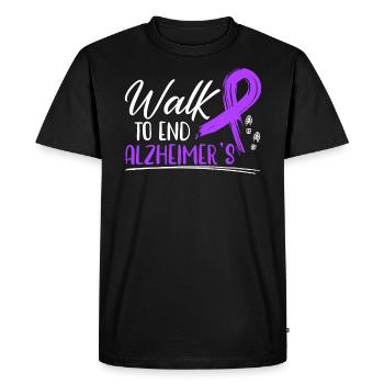 Marcher pour mettre fin à la démence de la maladie d’Alzheimer - T-shirt Premium bio Homme - noir - Devant - Nico (187cm)