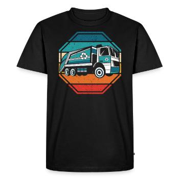Garbage Truck Retro Waste Collector Garbage Truck Driver - Men's Premium Organic T-Shirt - black - Front - Nico (187cm)
