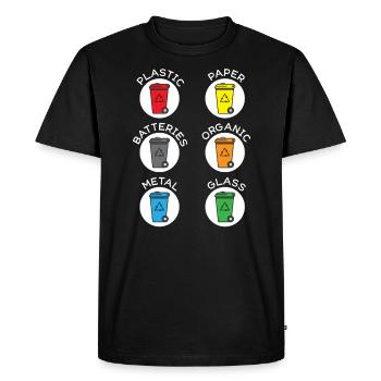 Recycling Waste management Waste collectors - Men's Premium Organic T-Shirt - black - Front - Nico (187cm)