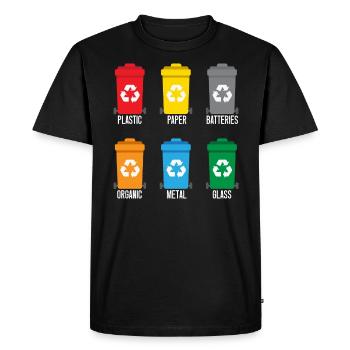 Recyclage des éboueurs de gestion des déchets - T-shirt Premium bio Homme - noir - Devant - Nico (187cm)