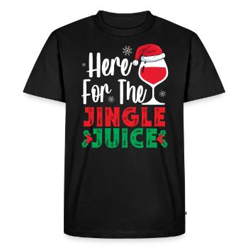 Ici pour le Jingle Juice Wine Lover Noël - T-shirt Premium bio Homme - noir - Devant - Nico (187cm)