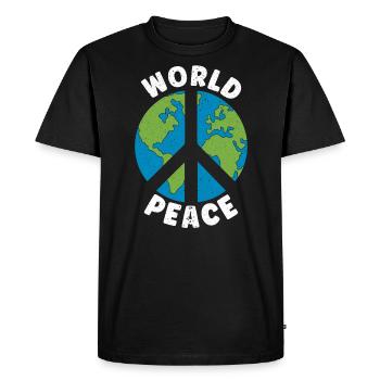 World Peace Kindness International Day Of Peace - Men's Premium Organic T-Shirt - black - Front - Nico (187cm)