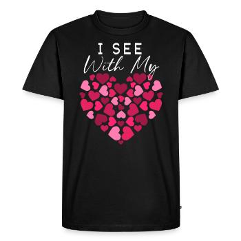 Braille Heart Visual Impairment Blind - Men's Premium Organic T-Shirt - black - Front - Nico (187cm)