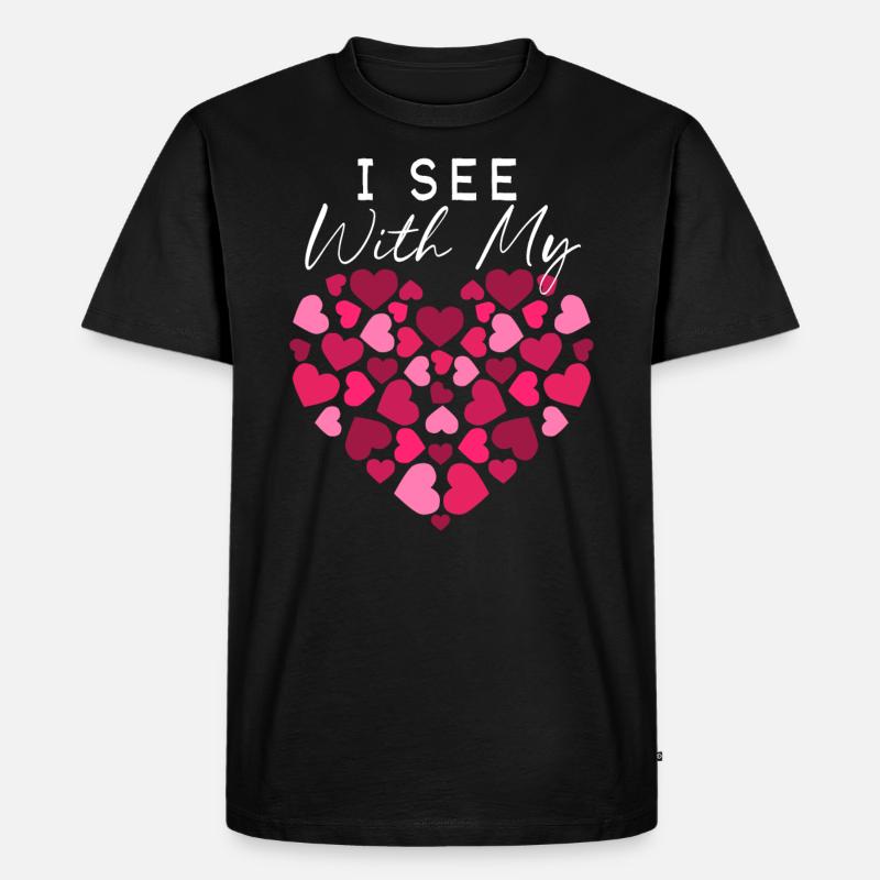 Braille Herz Sehbehinderung Blinder - Männer Premium Bio T-Shirt - Schwarz