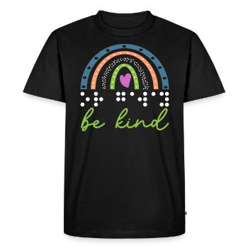 Be Nice Braille Visual Impairment Braille - Men's Premium Organic T-Shirt - black - Front - Nico (187cm)