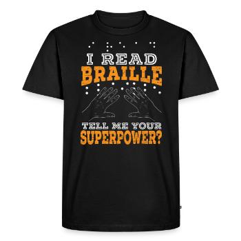 I can read Braille Visual impairment - Men's Premium Organic T-Shirt - black - Front - Nico (187cm)