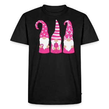 Sensibilisation au cancer du sein Combattre le cancer Gnome rose - T-shirt Premium bio Homme - noir - Devant - Nico (187cm)