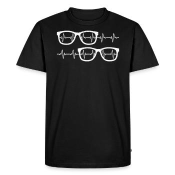 Eyeglass Heartbeat Optician Eye Ophthalmology - Men's Premium Organic T-Shirt - black - Front - Nico (187cm)
