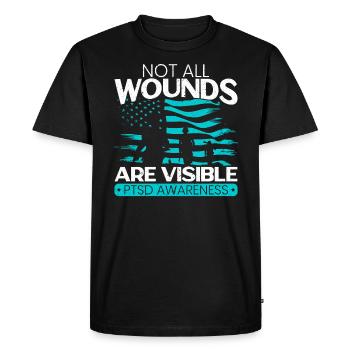 Not All Wounds Are Visible PTSD Stress Disorder - Men's Premium Organic T-Shirt - black - Front - Nico (187cm)