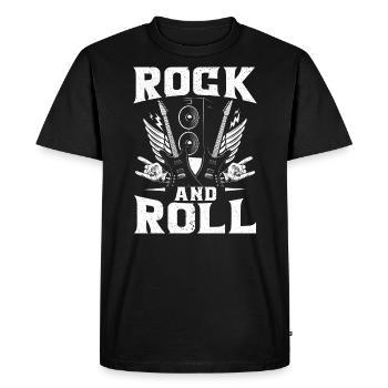 Rock And Roll Guitarist Guitar - Men's Premium Organic T-Shirt - black - Front - Nico (187cm)