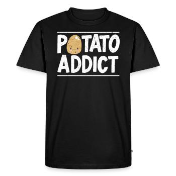 Potato Addict Vegan Root Vegetable Vegetarian - Men's Premium Organic T-Shirt - black - Front - Nico (187cm)