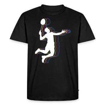 Badminton Retro Badminton Player - Men's Premium Organic T-Shirt - black - Front - Nico (187cm)
