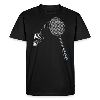 Raquettes de badminton Play Badminton - T-shirt Premium bio Homme - noir - Devant - Nico (187cm)