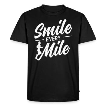 Smile Every Mile Marathon Runner Athlète Course - T-shirt Premium bio Homme - noir - Devant - Nico (187cm)