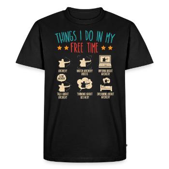 Choses Mon Temps Libre Tir à l’arc Archer - T-shirt Premium bio Homme - noir - Devant - Nico (187cm)