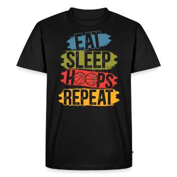 Mangez des cerceaux de sommeil Répéter Le basketteur Joueur de basket-ball - T-shirt Premium bio Homme - noir - Devant - Nico (187cm)