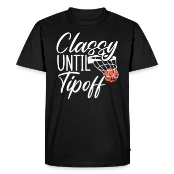 Chic jusqu’à tip Off Joueur de basket-ball - T-shirt Premium bio Homme - noir - Devant - Nico (187cm)