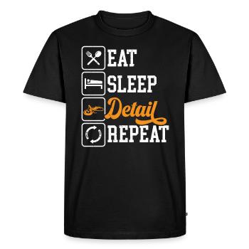 Eat Sleep Détail Répéter Auto Detailing Detailer - T-shirt Premium bio Homme - noir - Devant - Nico (187cm)