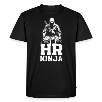 RH Ninja Hr Manager Recrutement du personnel Profession - T-shirt Premium bio Homme - noir - Devant - Nico (187cm)