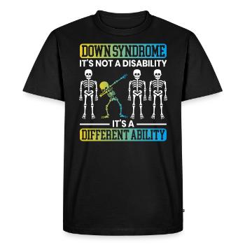 Ce n’est pas un handicap, c’est une capacité différente - T-shirt Premium bio Homme - noir - Devant - Nico (187cm)