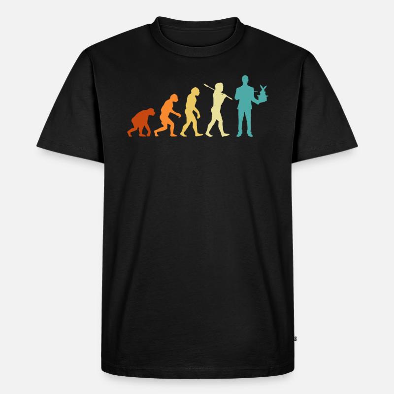 Magier Evolution Magie Zauberei - Männer Premium Bio T-Shirt - Schwarz