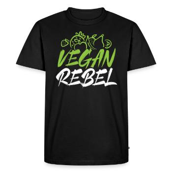 Végétalien Rebelle Végétarien Végétal Végétals Sains - T-shirt Premium bio Homme - noir - Devant - Nico (187cm)