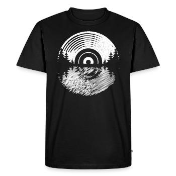 Vinyl Record Sunset Classic Music Player - Men's Premium Organic T-Shirt - black - Front - Nico (187cm)