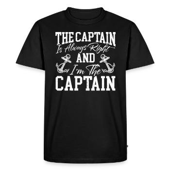 Le capitaine a toujours raison et je suis le capitaine - T-shirt Premium bio Homme - noir - Devant - Nico (187cm)