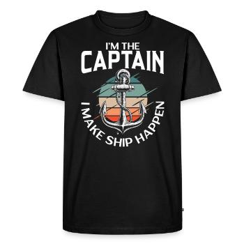 Je suis le capitaine que je fais de navire un marin - T-shirt Premium bio Homme - noir - Devant - Nico (187cm)